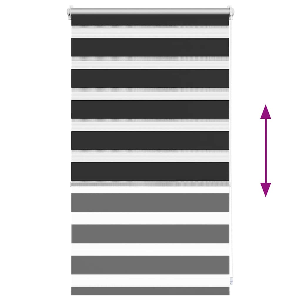 zebragardin 50,9x100 cm stofbredde 46,7 cm sort