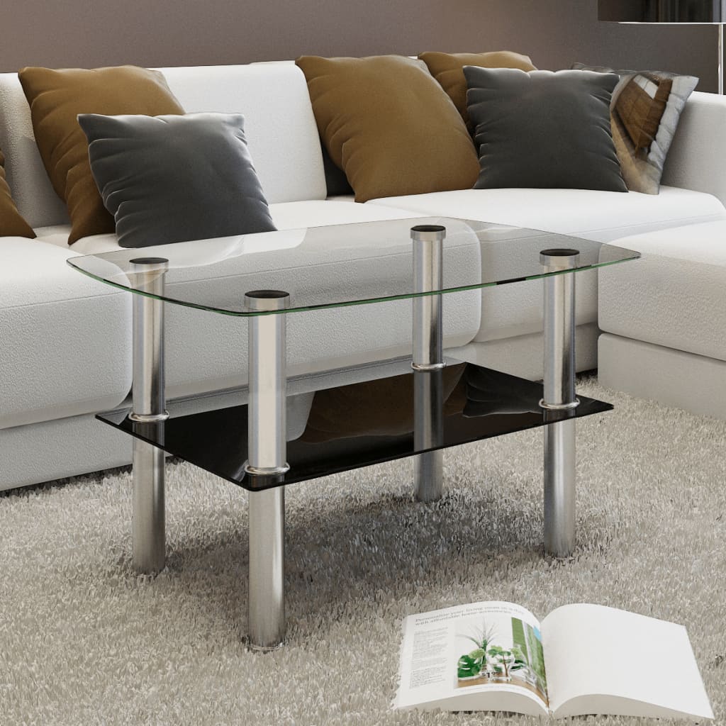 sofabord 2 niveauer glas