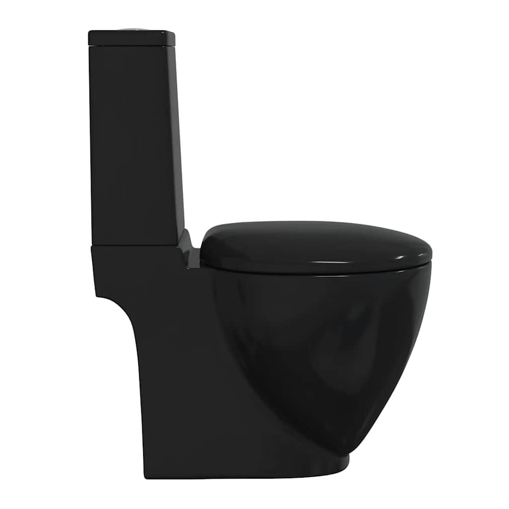 keramisk toilet med afløb bagpå sort