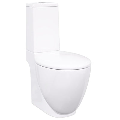 keramisk toilet med afløb bagpå hvid