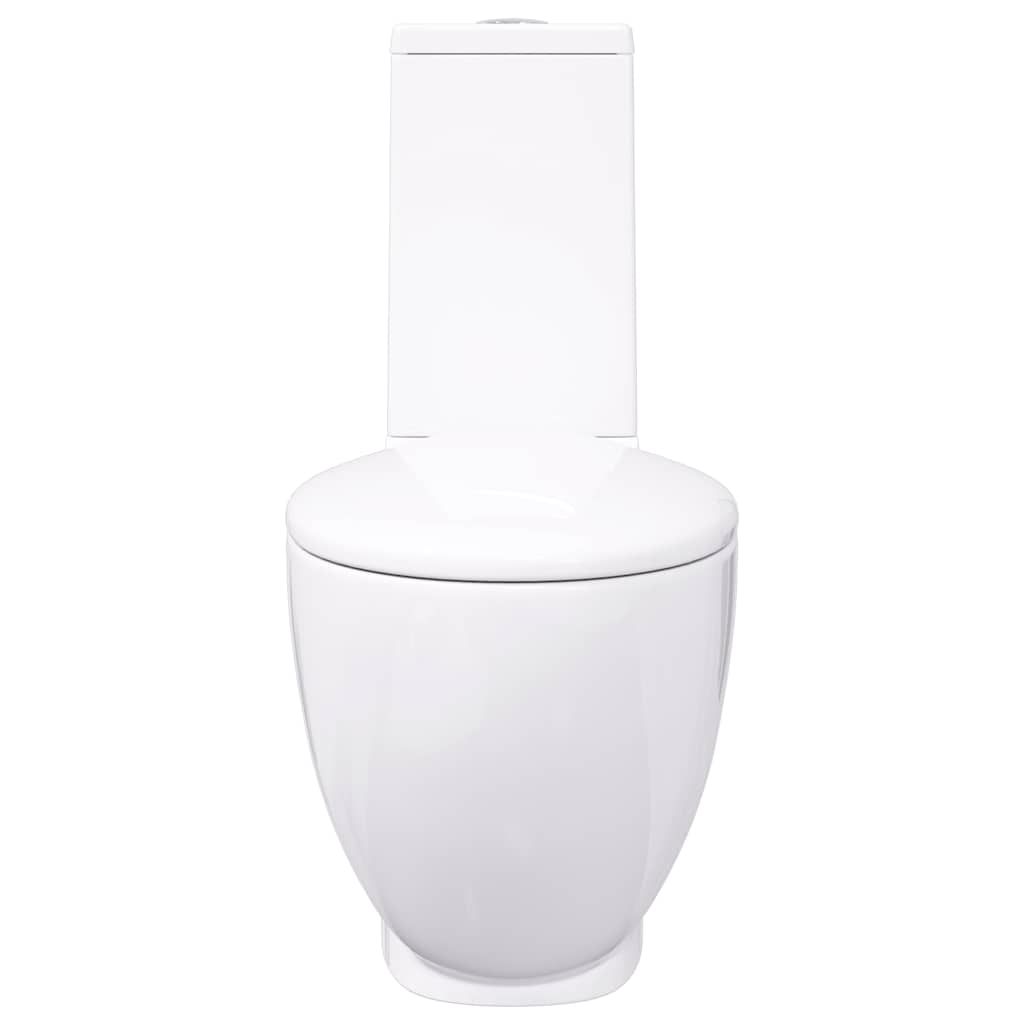 keramisk toilet med afløb bagpå hvid