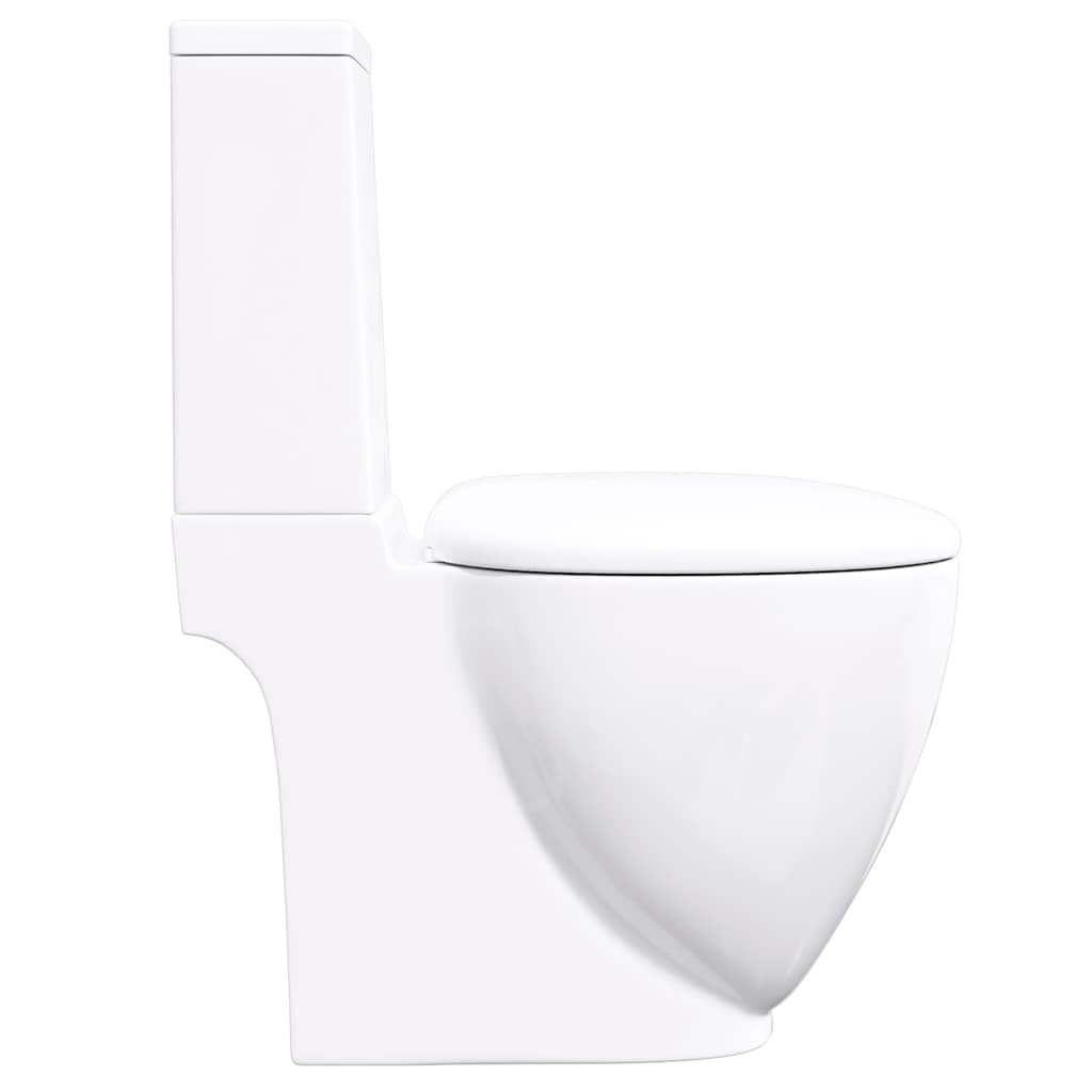 keramisk toilet med afløb bagpå hvid