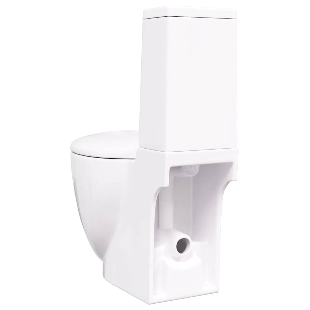 keramisk toilet med afløb bagpå hvid