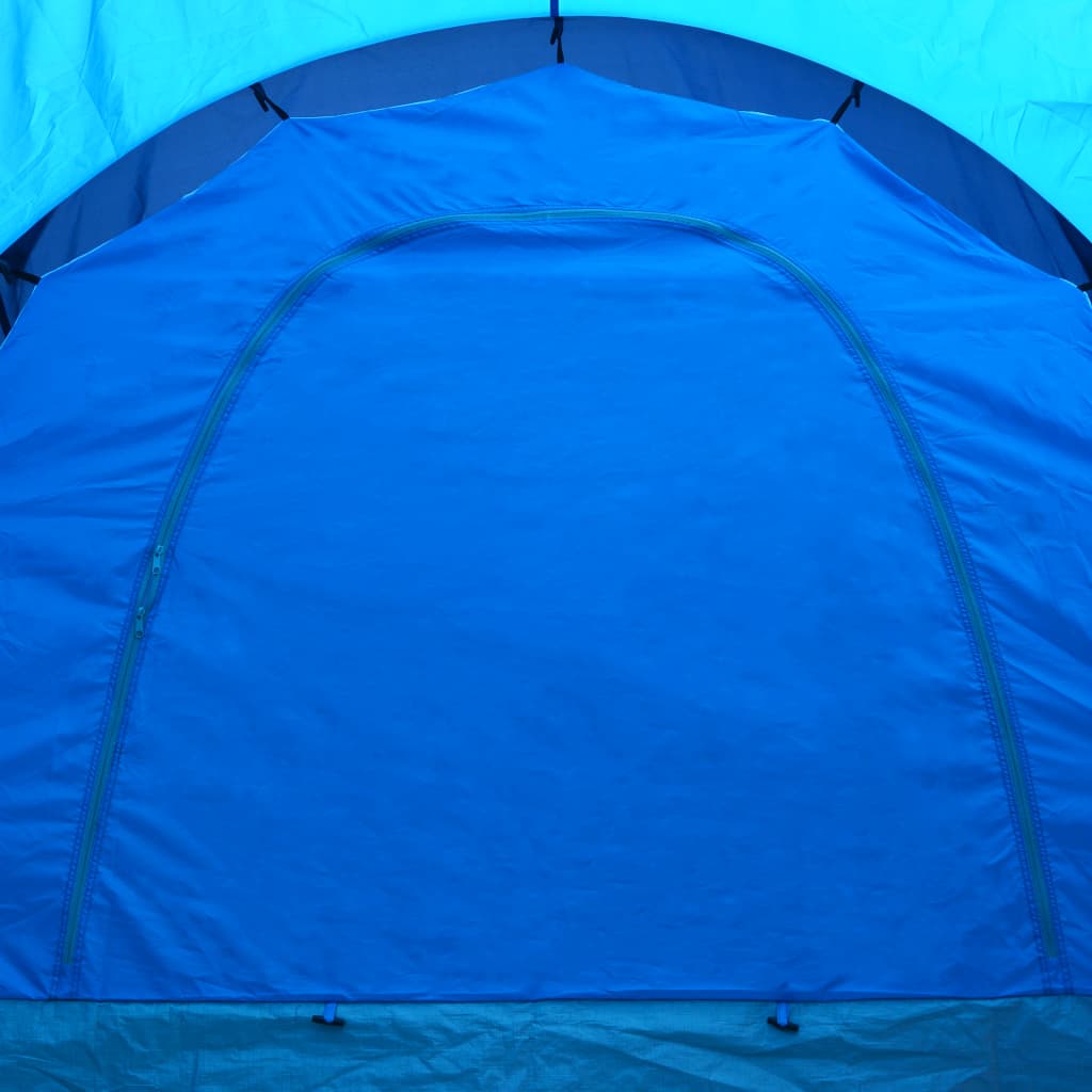 campingtelt 9 personer stof mørkeblå og blå