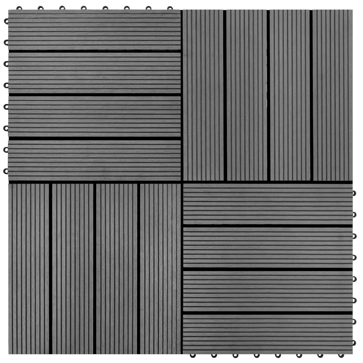 Terrasse Flise 11 stk. Grå 30 x 30 cm WPC