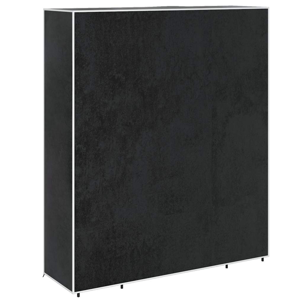 stofklædeskab med rum og stænger 45 x 150 x 176 cm sort