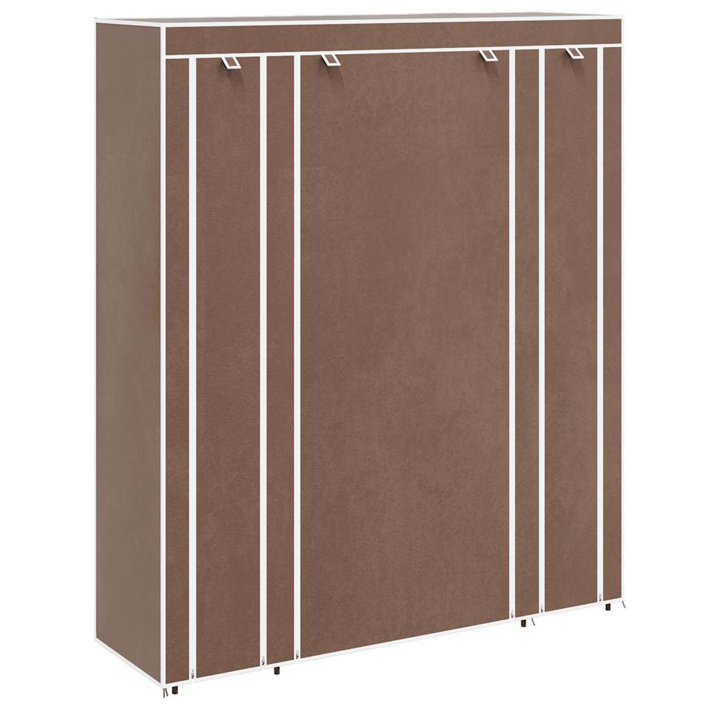 stofklædeskab med rum og stænger 45 x 150 x176 cm brun