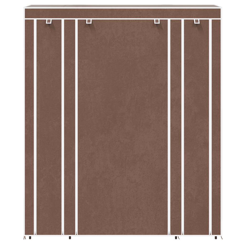 stofklædeskab med rum og stænger 45 x 150 x176 cm brun