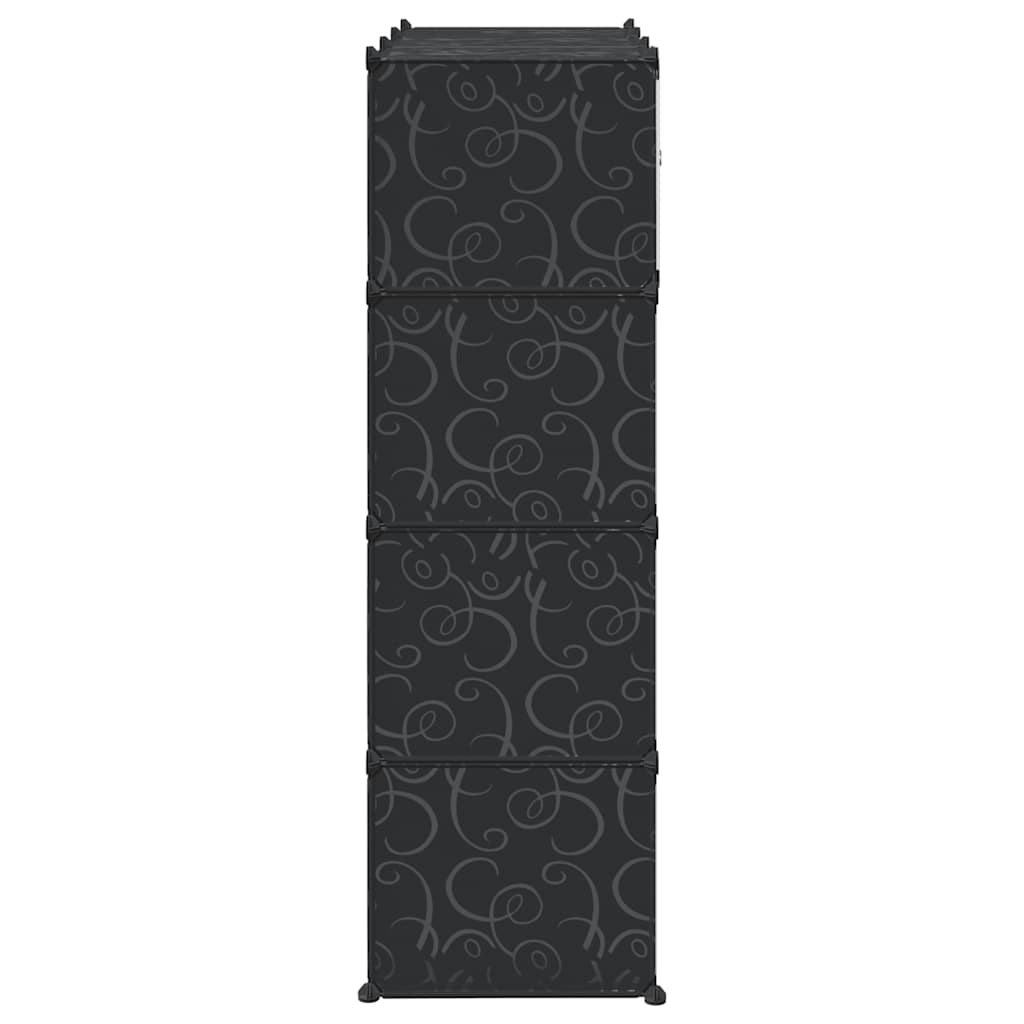 modulskab 9 rum 109x36,5x143 cm sort og hvid