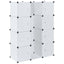 modulskab med 9 rum 109x36,5x143 cm hvid