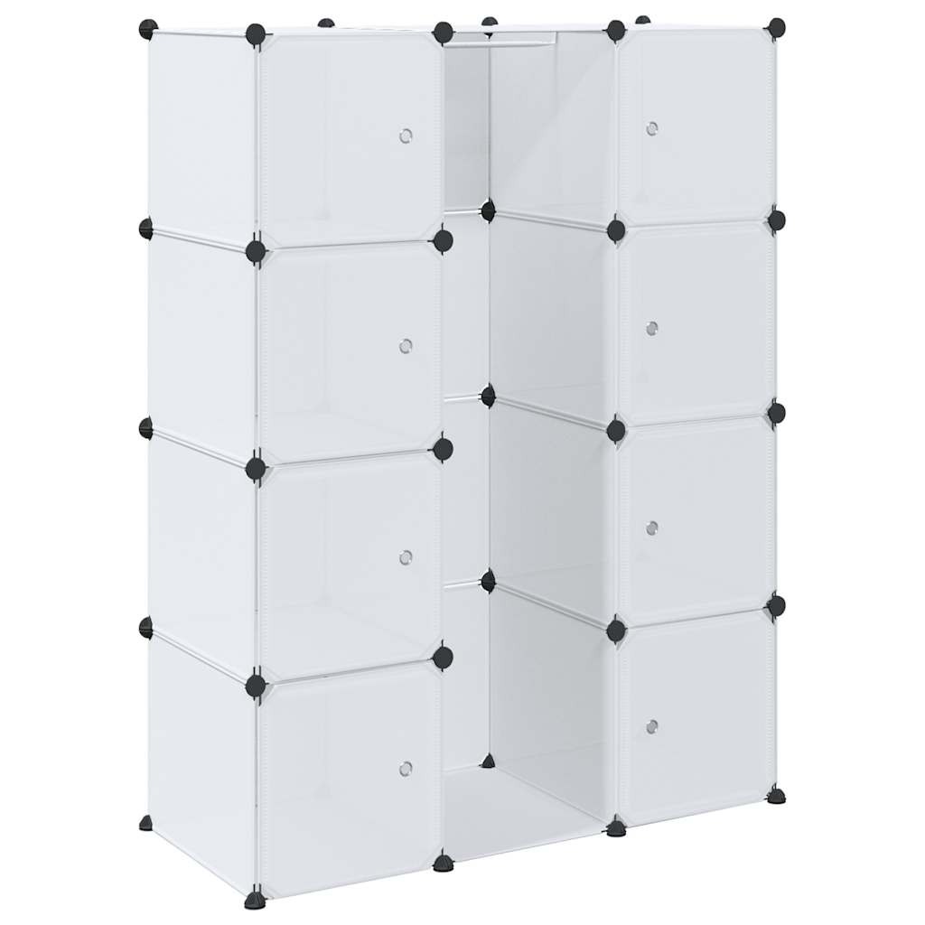 modulskab med 9 rum 109x36,5x143 cm hvid