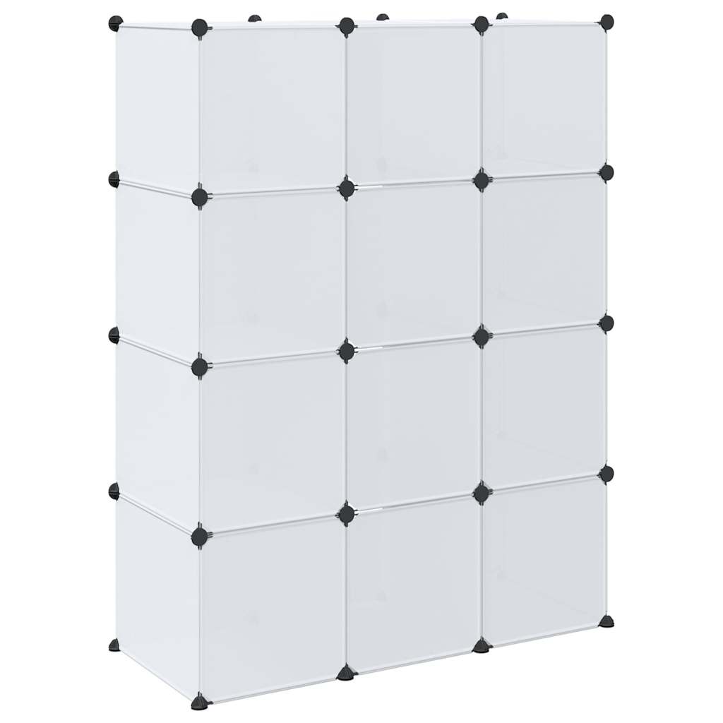 modulskab med 9 rum 109x36,5x143 cm hvid