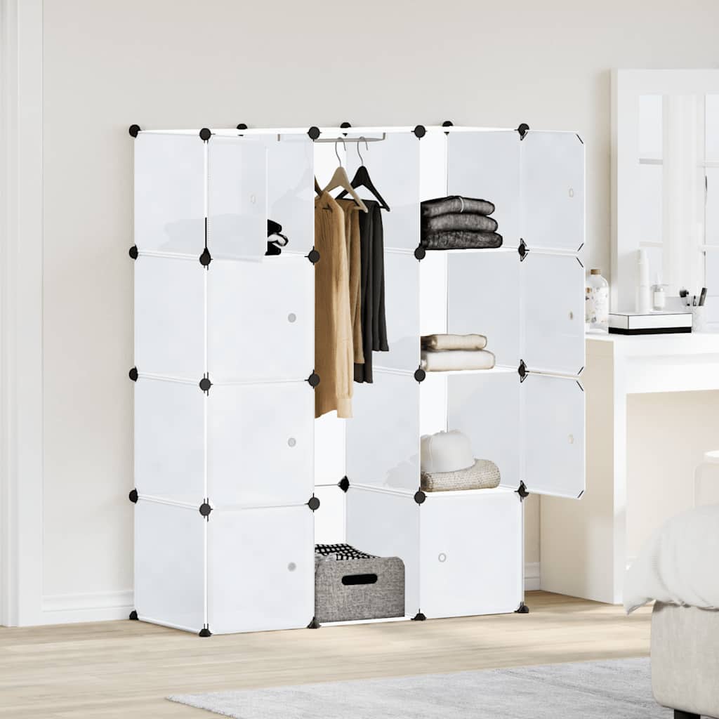 modulskab med 9 rum 109x36,5x143 cm hvid