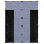 modulskab med 14 rum sort og hvid 37 x 146 x 180,5 cm