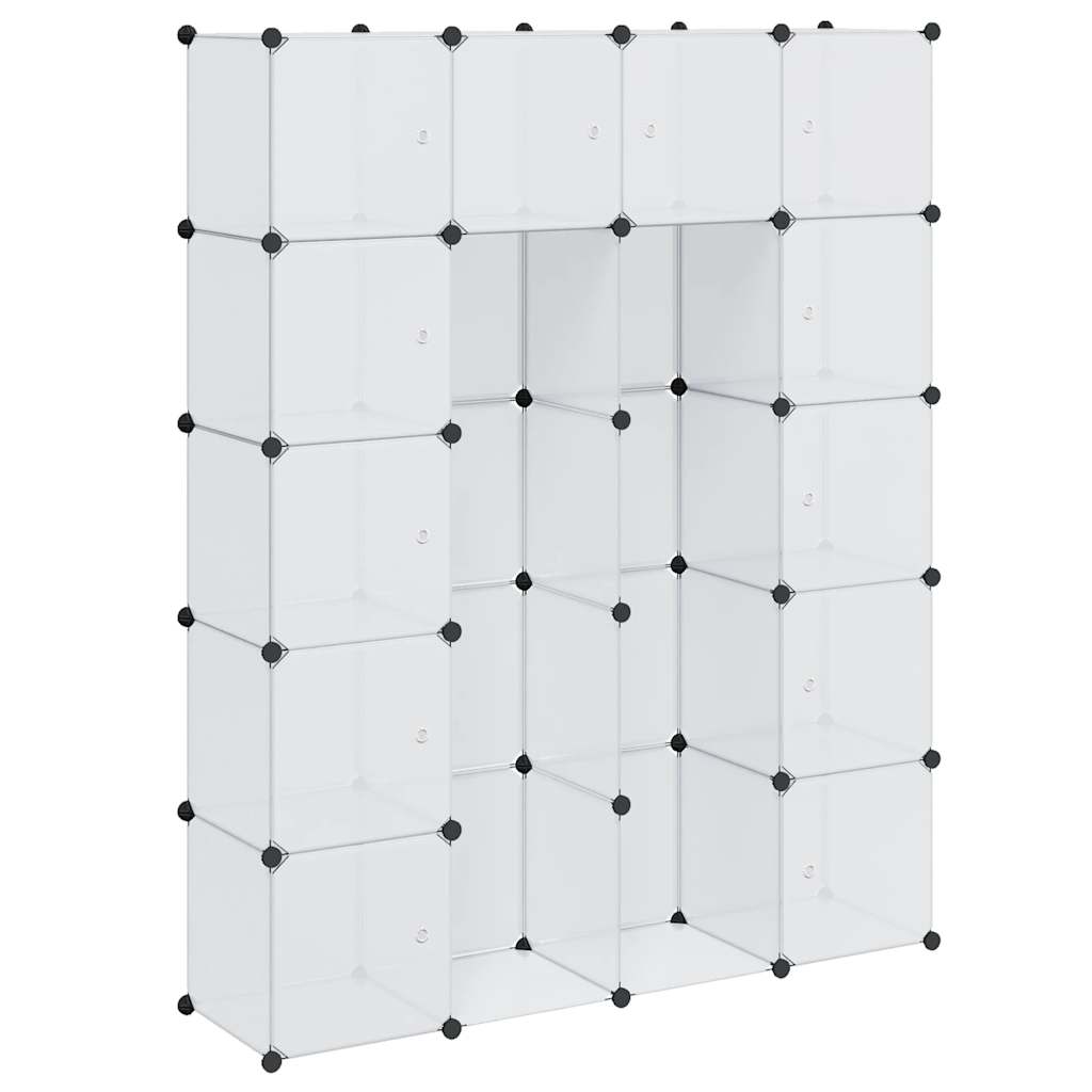 modulskab med 14 rum hvid 37x146x180,5 cm