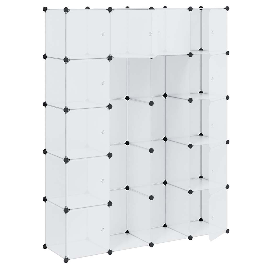 modulskab med 14 rum hvid 37x146x180,5 cm