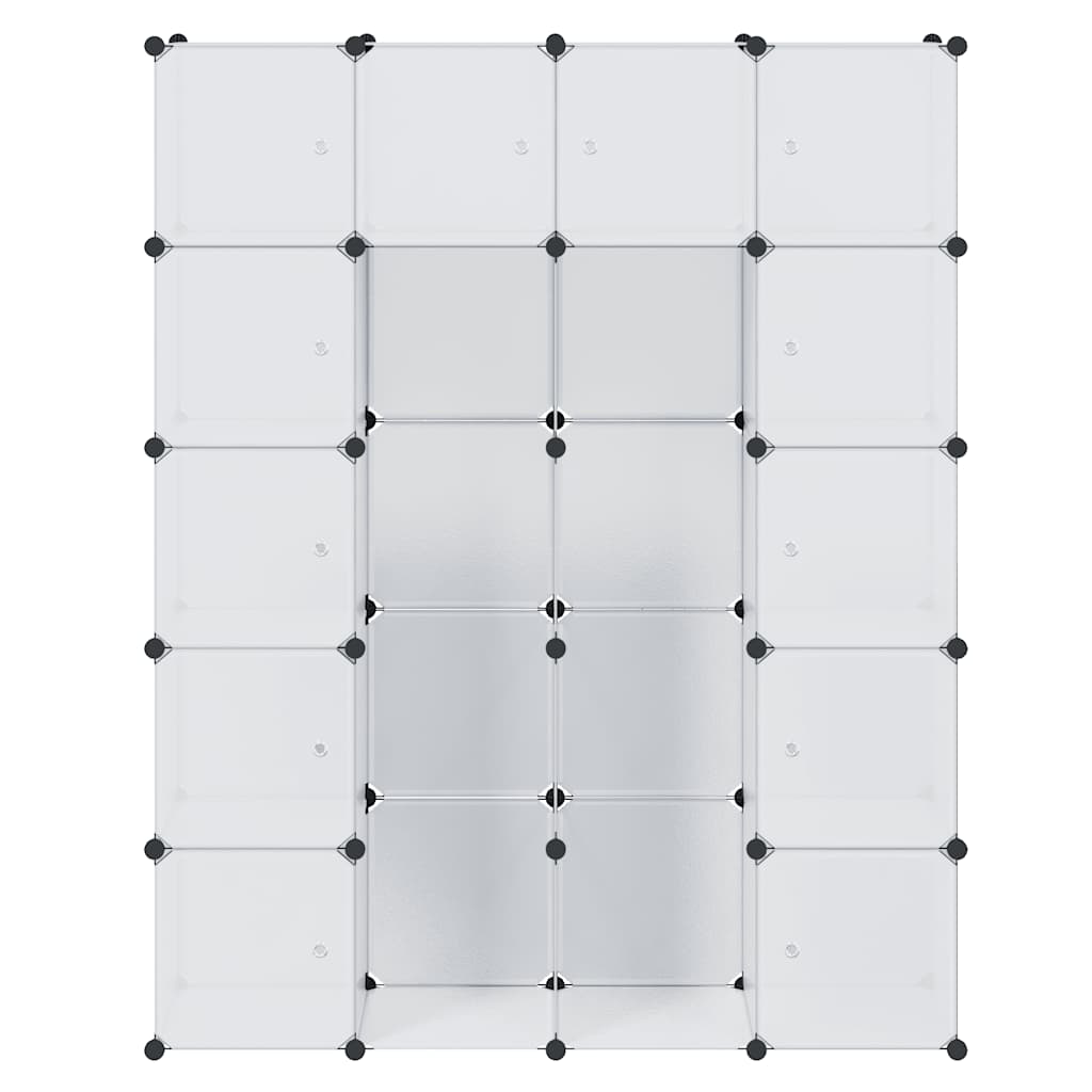modulskab med 14 rum hvid 37x146x180,5 cm