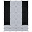 modulskab med 18 rum sort og hvid 37 x 146 x 180,5 cm
