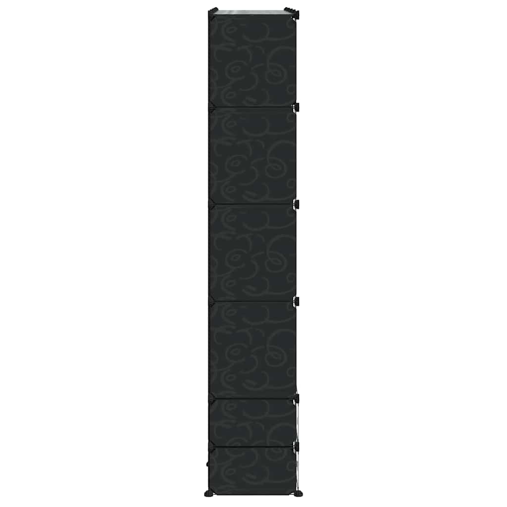 modulskab med 18 rum sort og hvid 37 x 146 x 180,5 cm