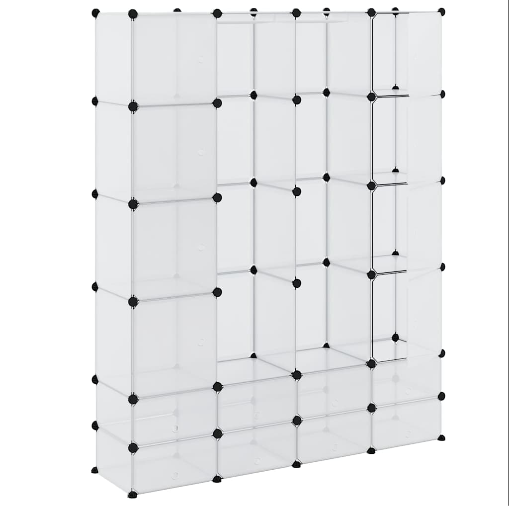modulskab med 18 rum 37x146x180,5 cm hvid