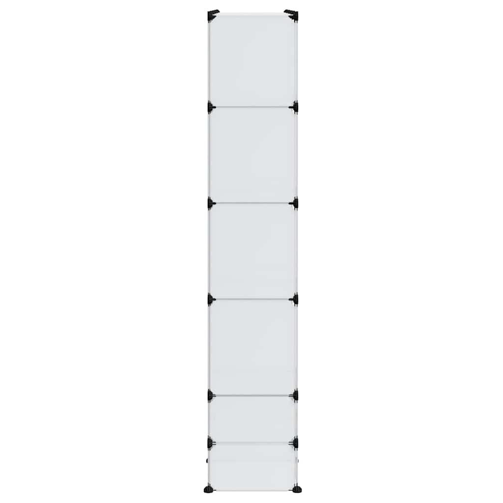 modulskab med 18 rum 37x146x180,5 cm hvid