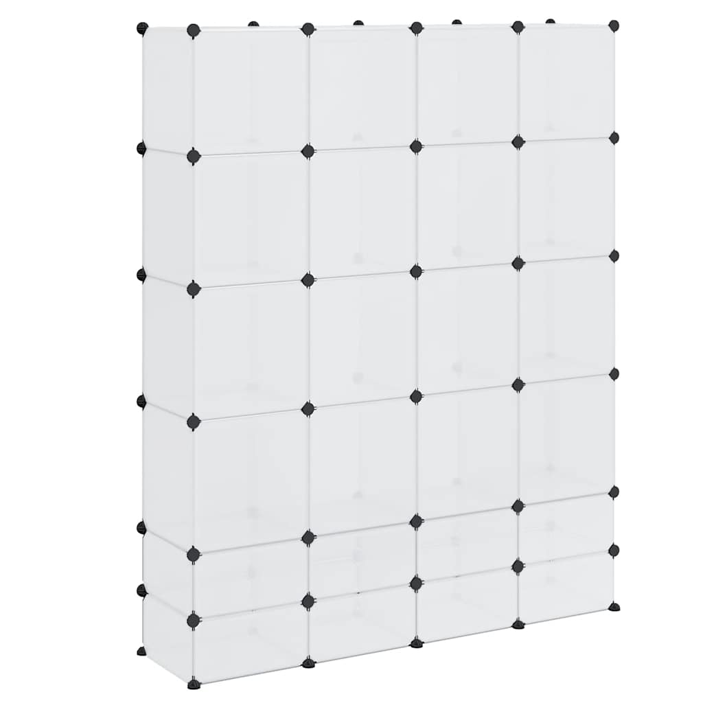 modulskab med 18 rum 37x146x180,5 cm hvid