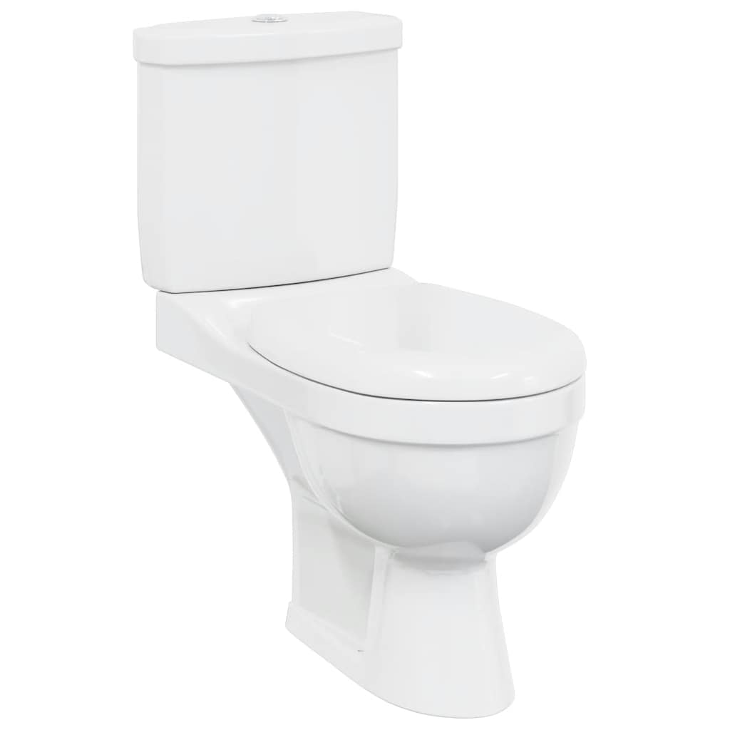 toilet med cisterne hvid