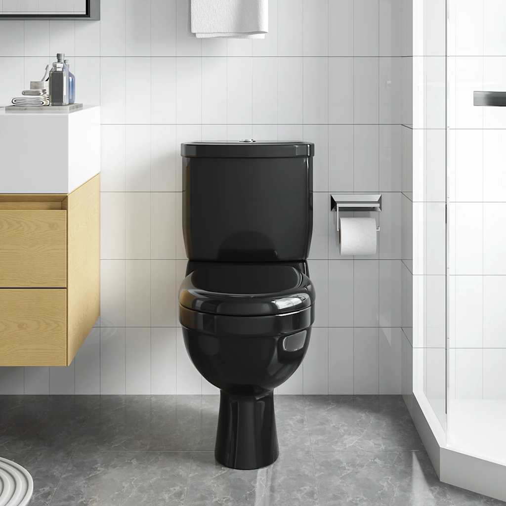 toilet med cisterne sort