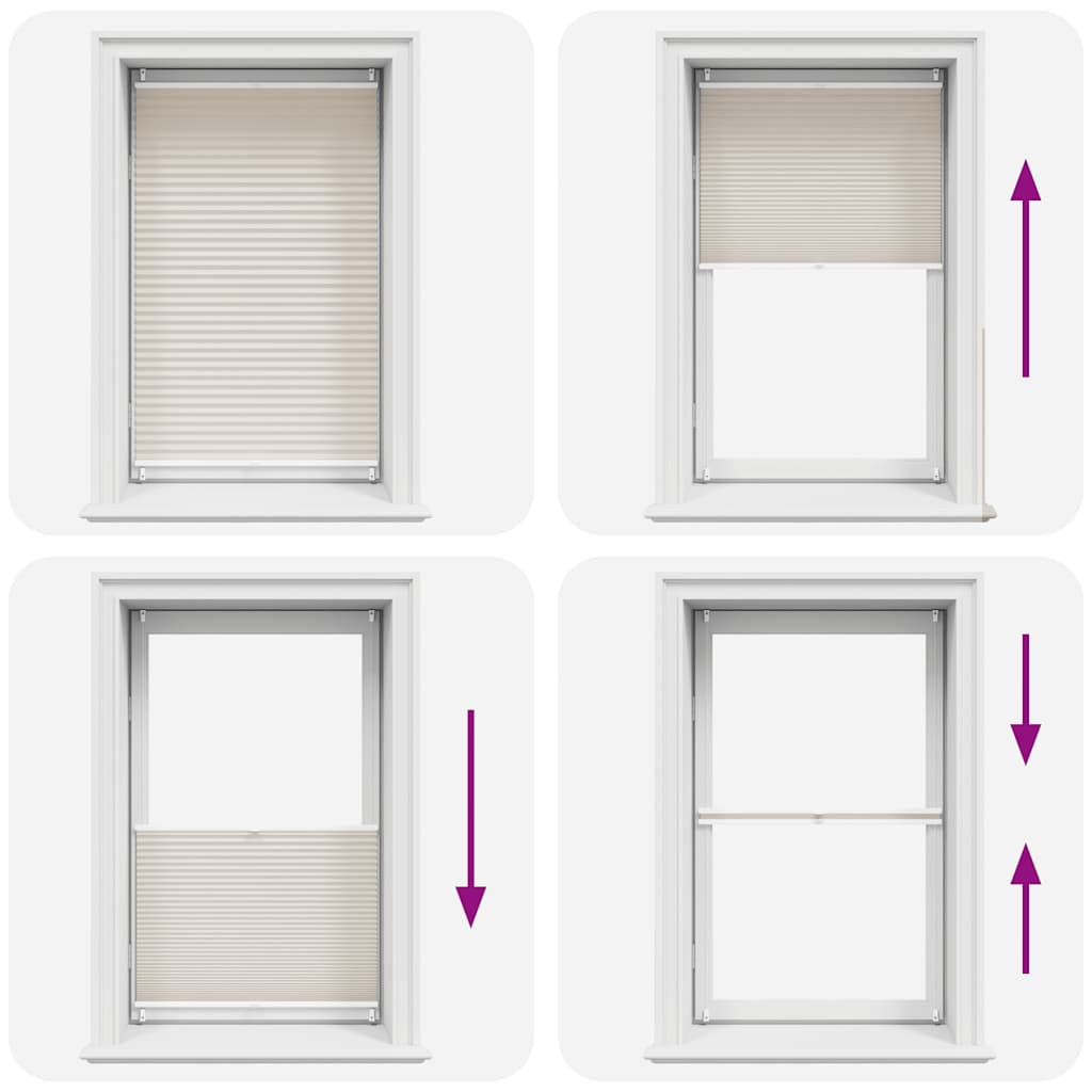 Plisseret blind 80x100 cm creme
