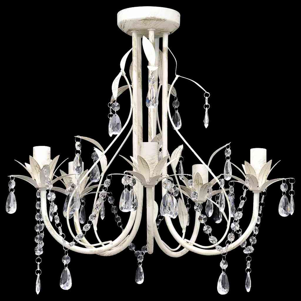 Elegant Vedhæng Crystal Lysekrone med 5 Pærestikdåser