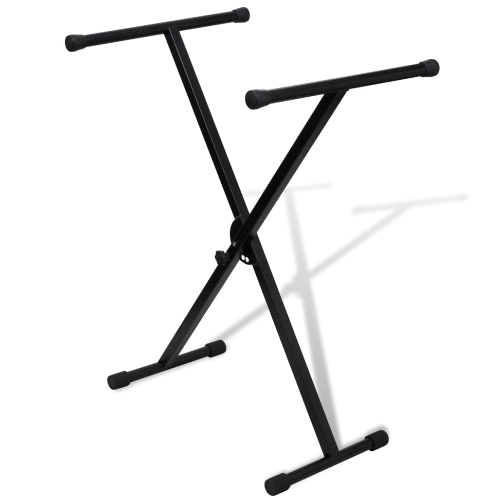 Justerbart, enkelt afstivet keyboardstativ med X-ramme