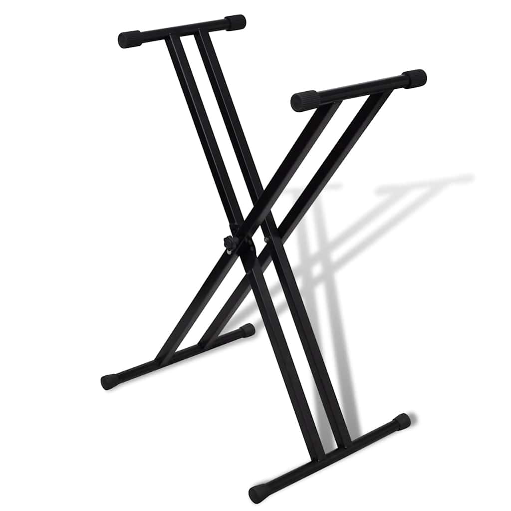 Justerbart, dobbelt afstivet keyboardstativ med X-ramme