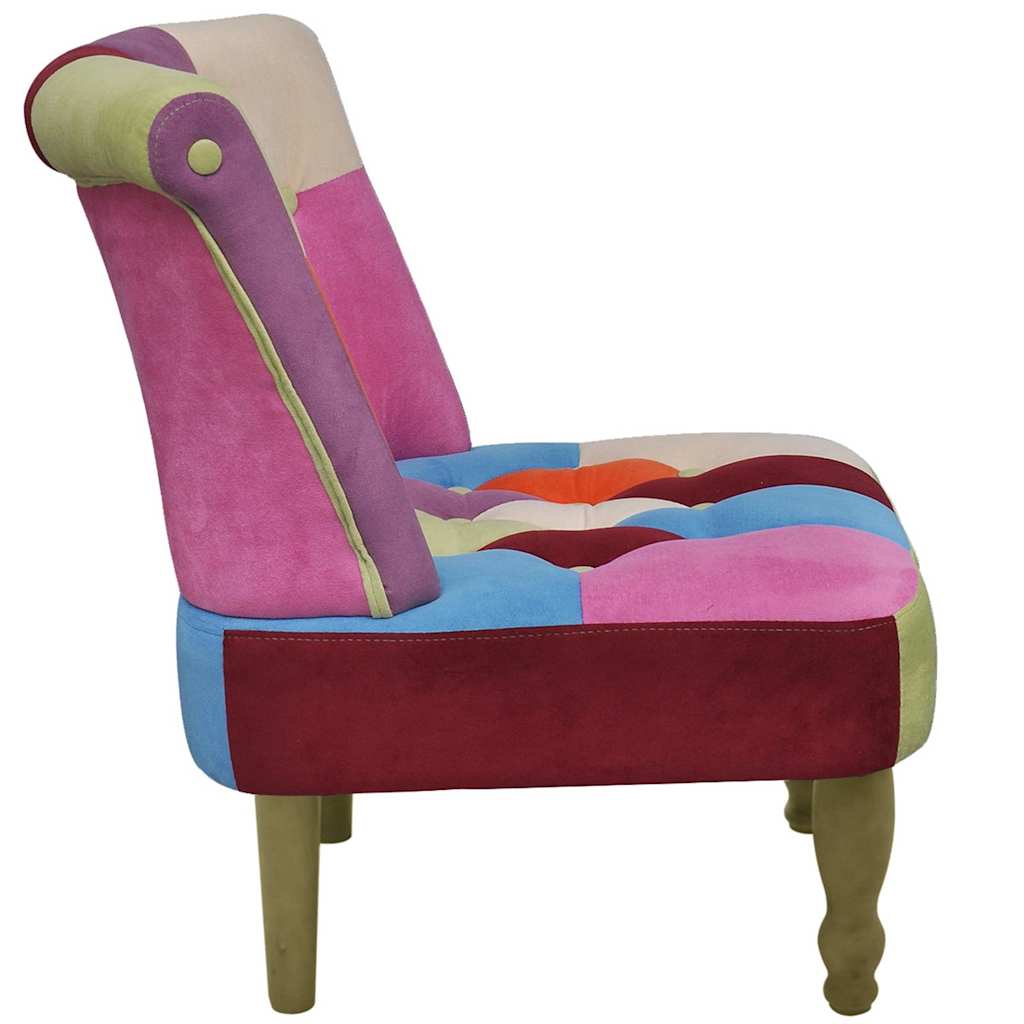 fransk stol med patchwork-design stof
