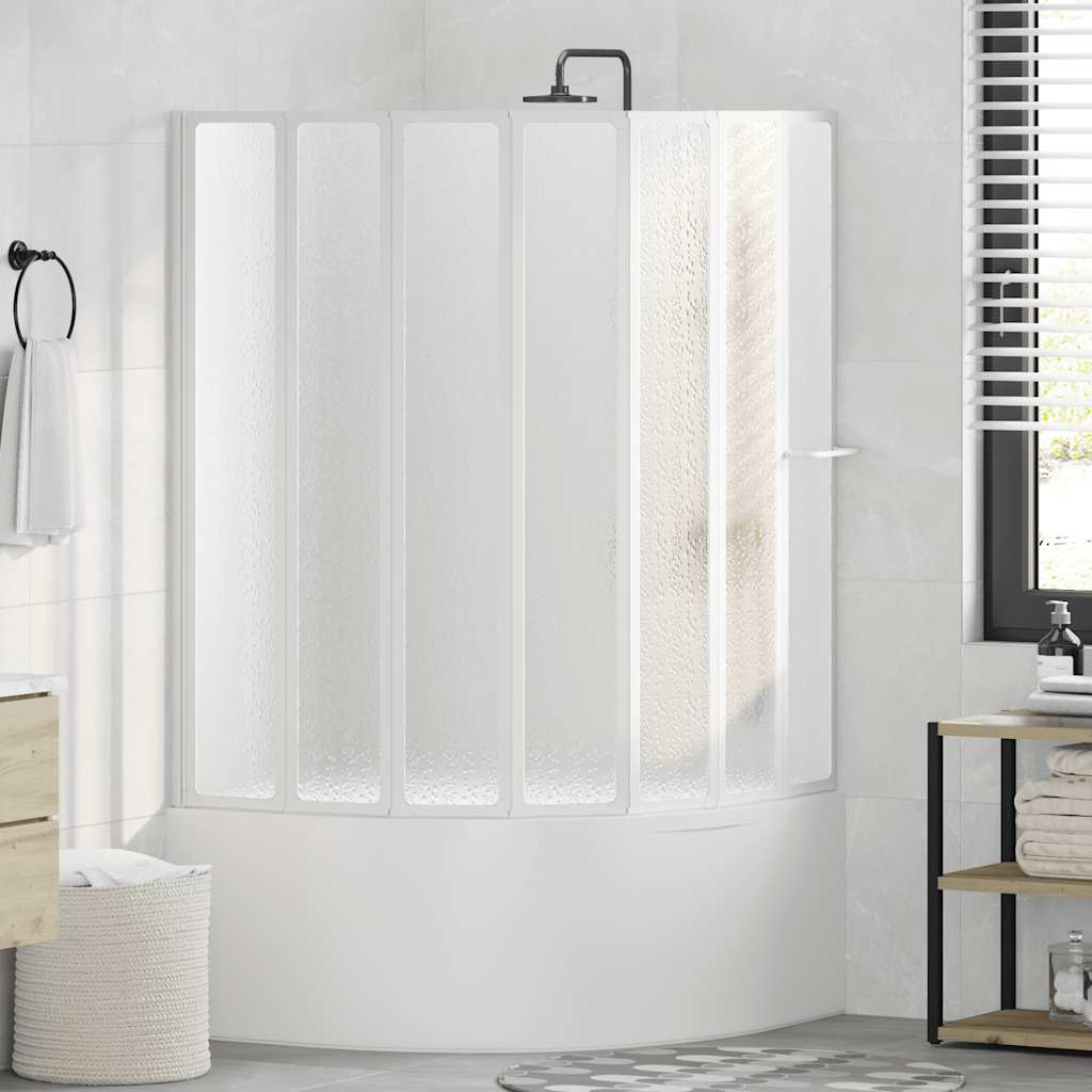 Bad Skærm 140 x 168 cm 7 Foldbare Paneler med håndklædeholder