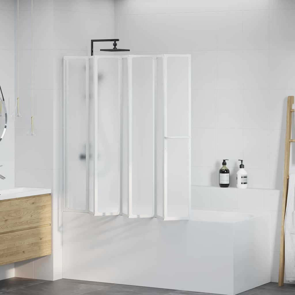 Bad Skærm 140 x 168 cm 7 Foldbare Paneler med håndklædeholder
