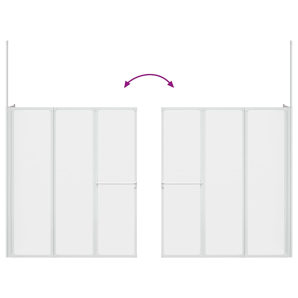 Brusevæg 70x120x137 cm L-formet 4 paneler foldbar