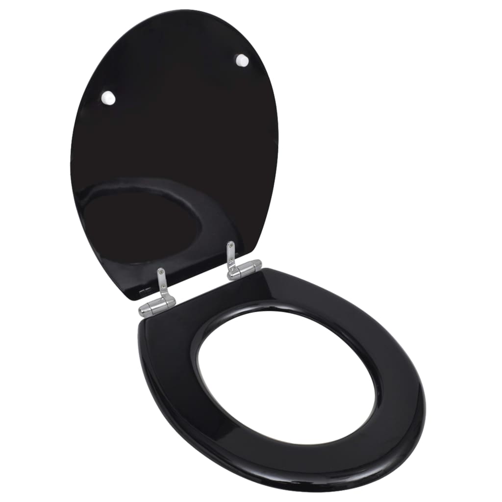 toiletsæde MDF soft close-låg enkelt design sort