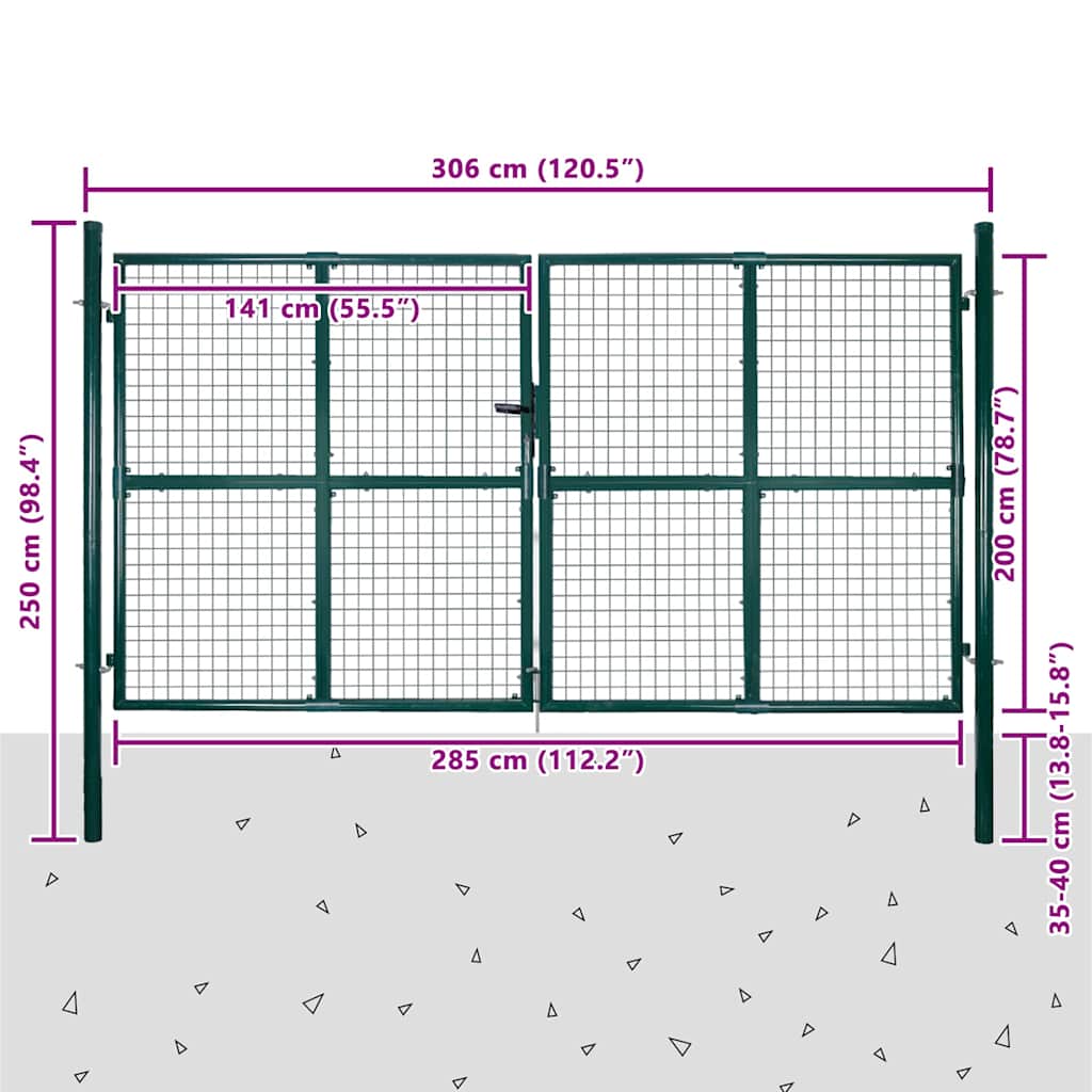 havegittergitter til dørhegn 300x200 cm