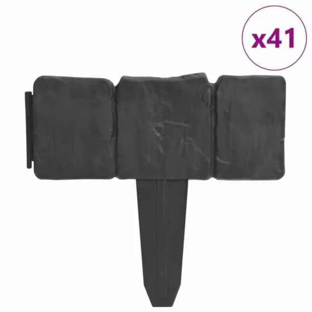 Plænekanter 41 stk. 10 m plast stenlook