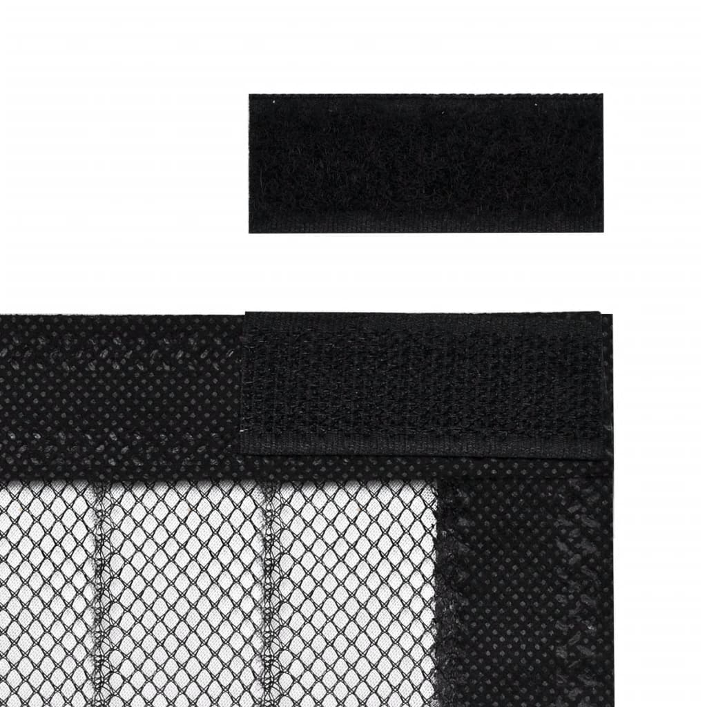 dørgardin insektnet magnetisk 2 stk. 210 x 100 cm sort
