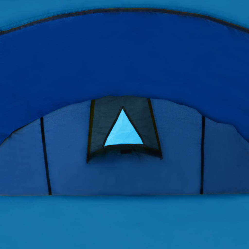 campingtelt 4 personer marineblå og lyseblå