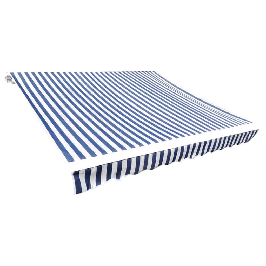 udskiftningsdug til markise 400x300 cm polyester blå og hvid