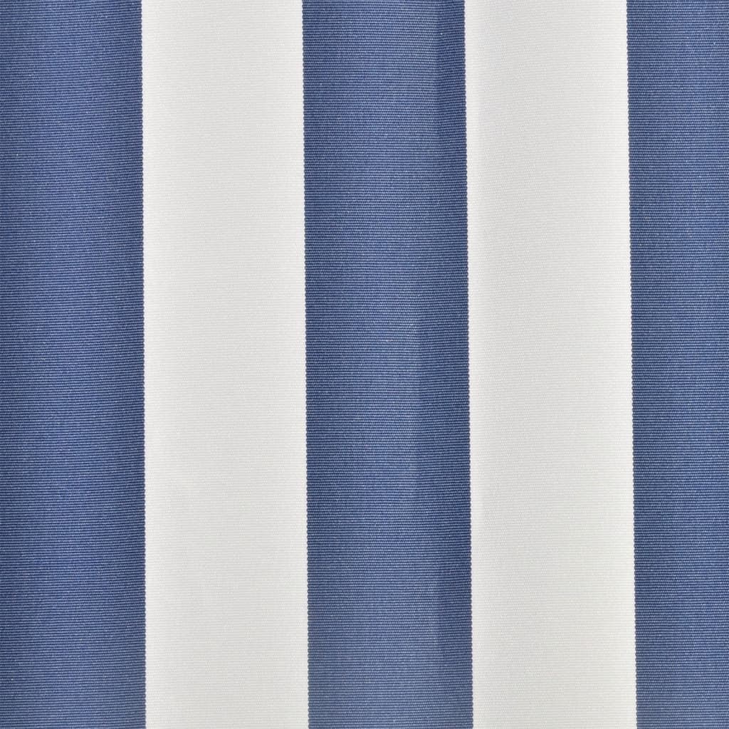 udskiftningsdug til markise 600x300 cm polyester blå og hvid