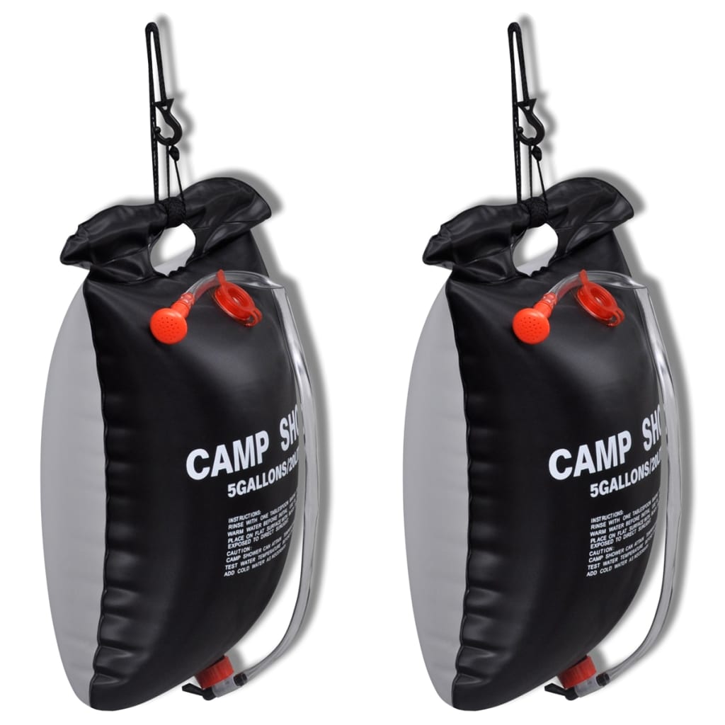Camp Shower solopvarmede campingbrusere 2 stk. 20 l