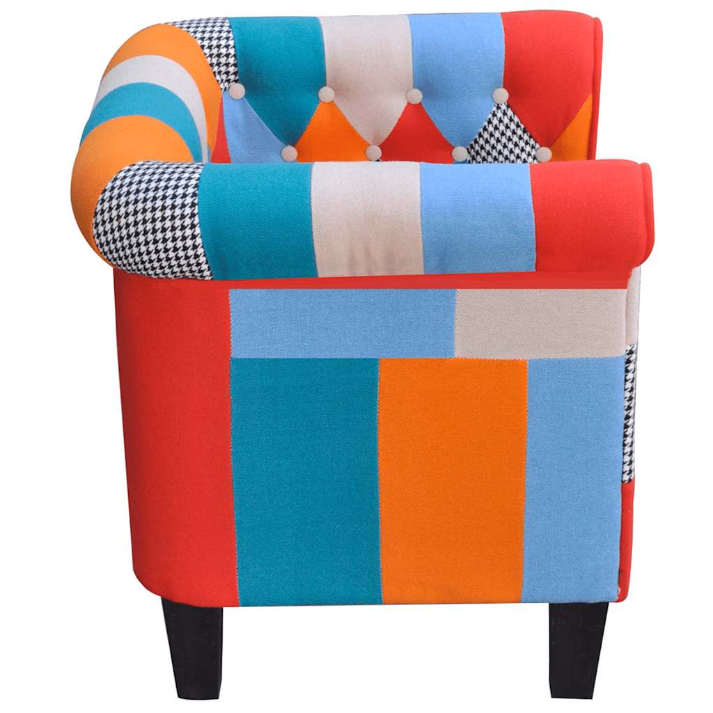 lænestol med patchworkdesign stof