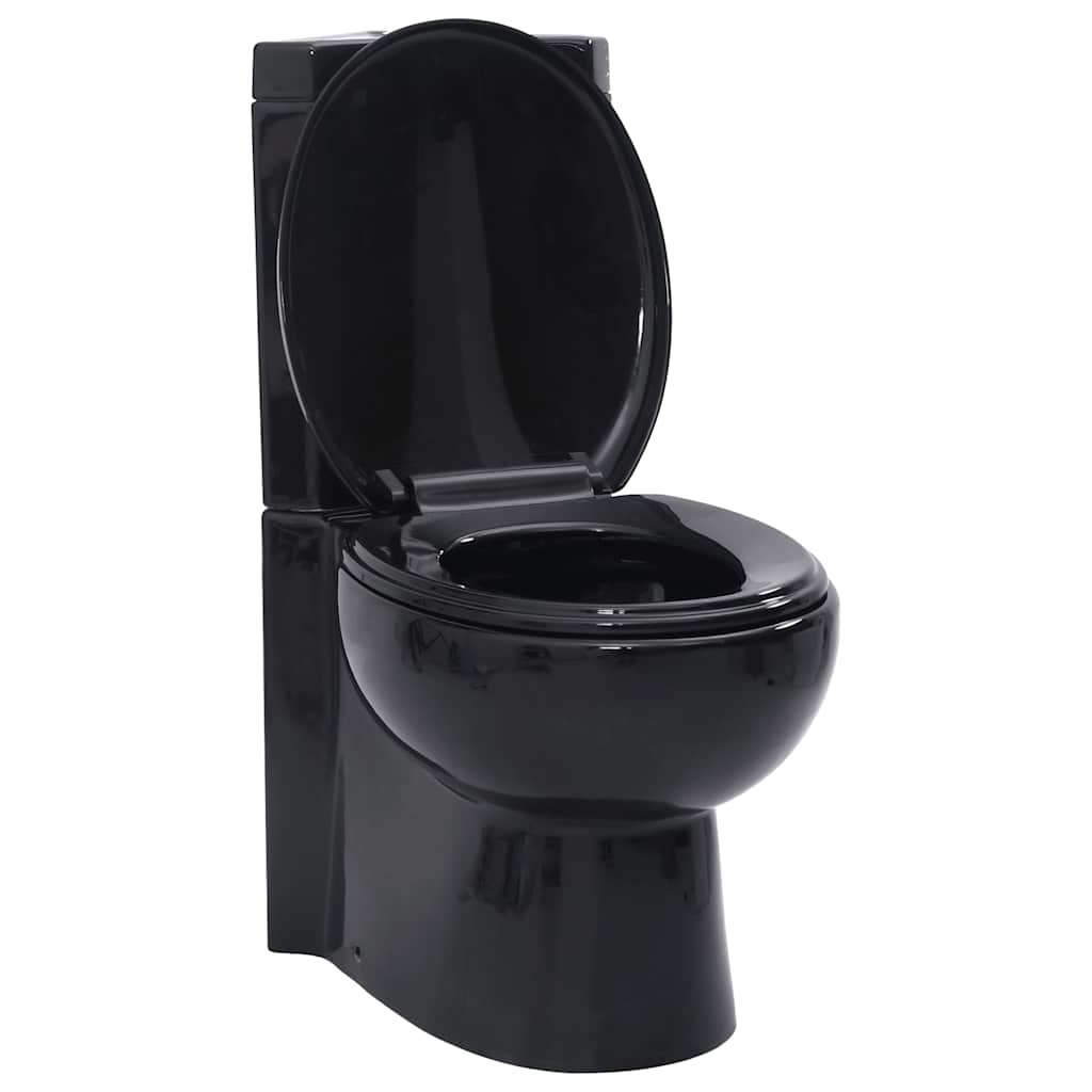 keramisk hjørnetoilet sort