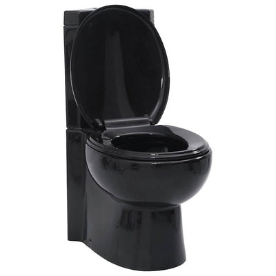 keramisk hjørnetoilet sort