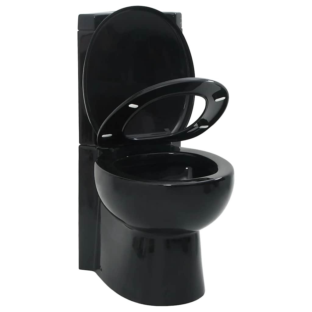 keramisk hjørnetoilet sort