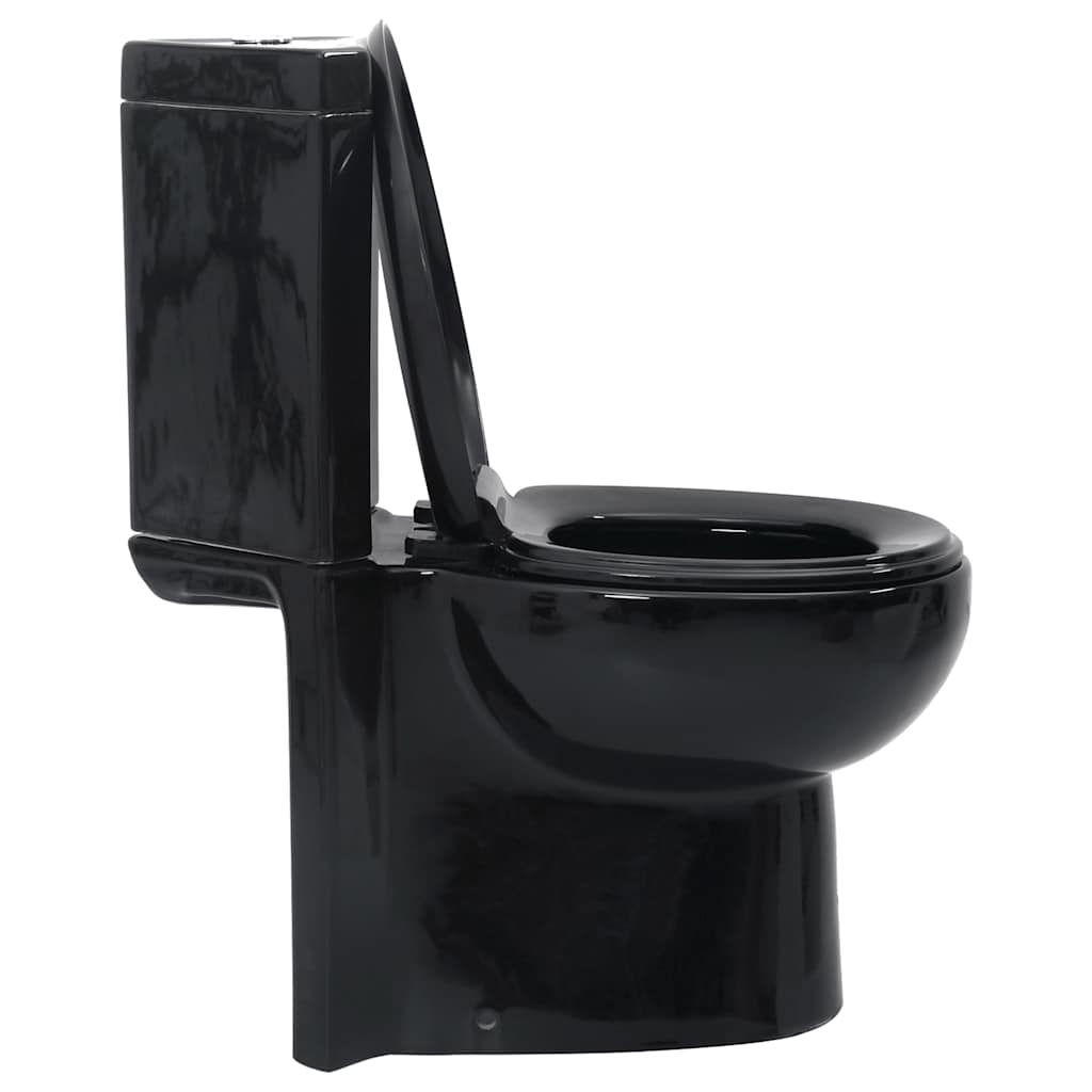 keramisk hjørnetoilet sort