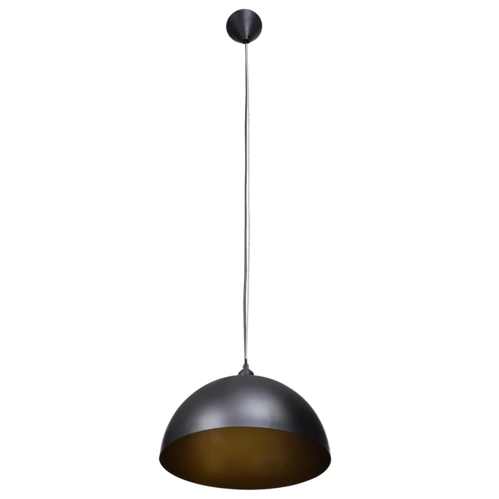 loftslampe halvkugle 2 stk. højdejusterbar sort